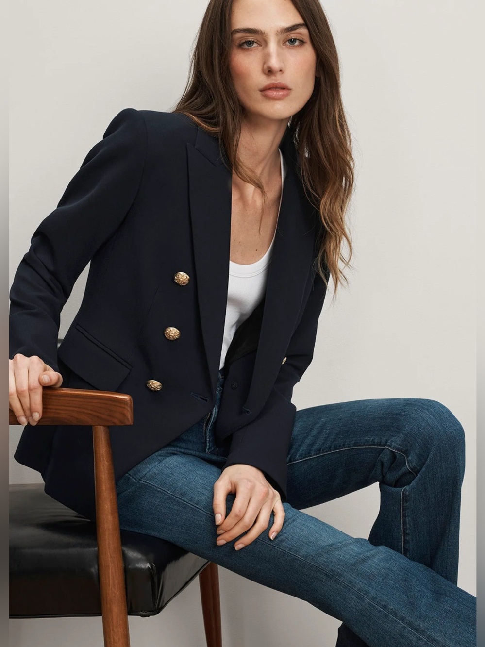 Veronica Beard miller Dickey jacket blazer navy gold buttons NWT
